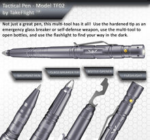 Load image into Gallery viewer, Tactical Pen for Self-Defense with LED Tactical Flashlight + Bottle Opener + Window Breaker