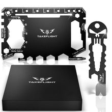 Load image into Gallery viewer, Credit Card Tool Gift Set - Wallet Multitool with FREE Keychain Bottle Opener/Pry Bar