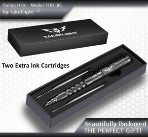 Tactical Pen for Self Defense - Model TF01-BC with Removable Cap and Glass Breaker