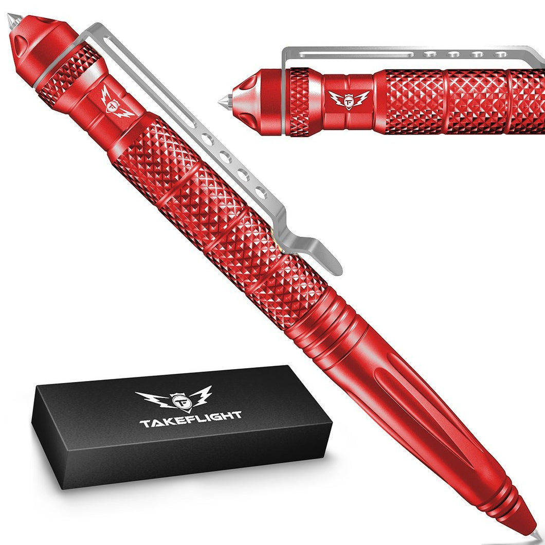 Tactical Pen for Self Defense - Model TF01-Red with Window Glass Breaker