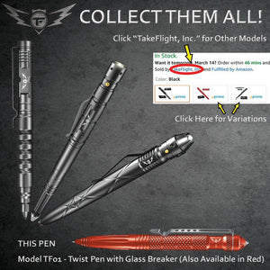 Tactical Pen for Self Defense - Model TF01-Red with Window Glass Breaker