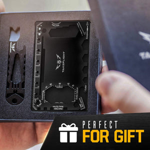 Credit Card Tool Gift Set - Wallet Multitool with FREE Keychain Bottle Opener/Pry Bar